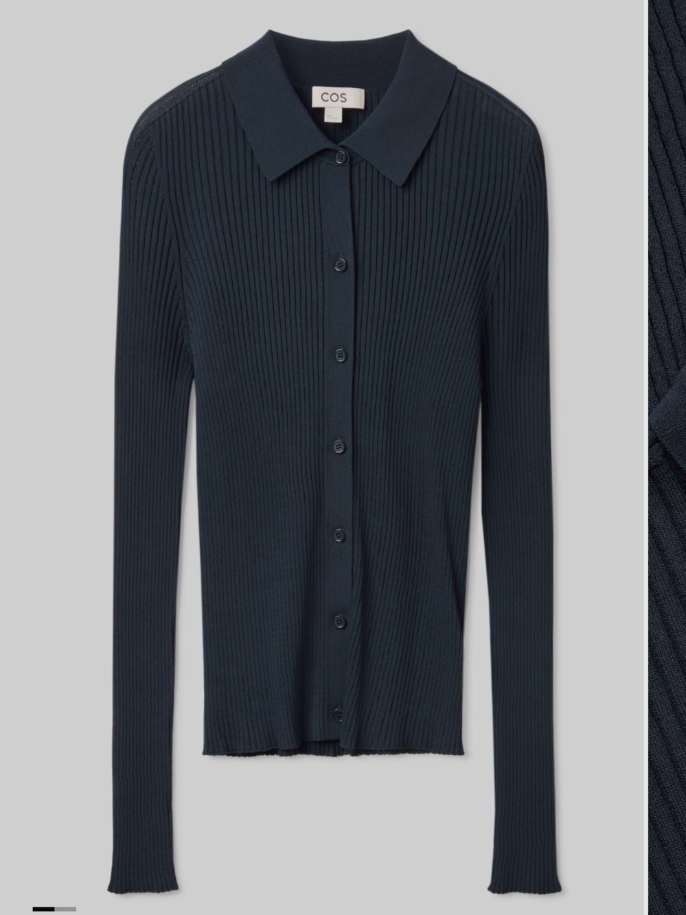 COS Slim Fit Ribbed Cardigan - Picture 2 of 7